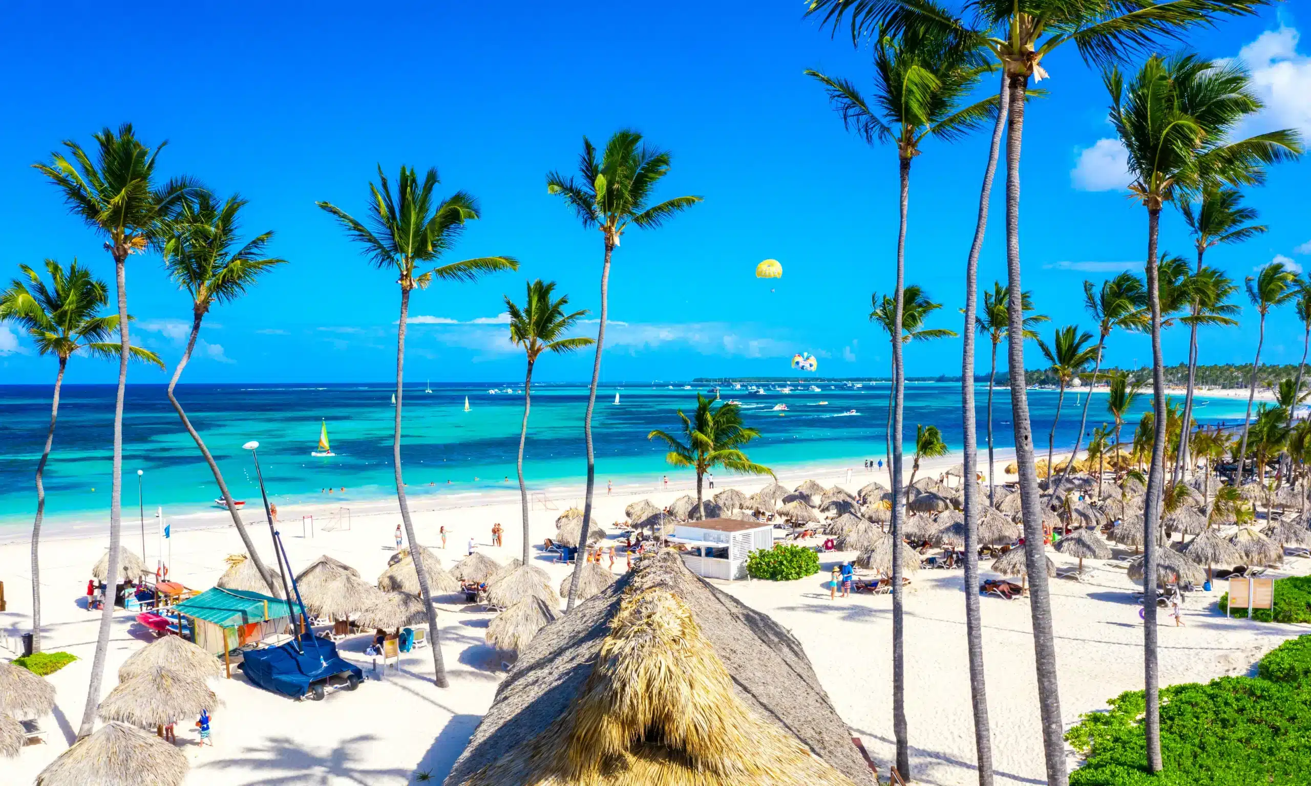 Playa con palmeras en Punta Cana